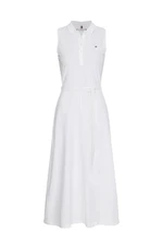 Tommy Hilfiger Dress - FIT &amp; FLARE MIDI POLO DRESS NS white