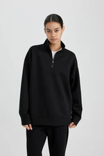 DEFACTO Fit Oversize Fit High Neck Sports Sweatshirt