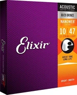 Elixir 11152 Nanoweb 12 10-47 Cordes de guitares acoustiques