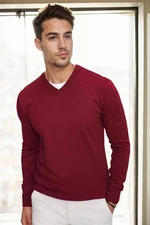 88341 Dewberry V Neck Knitwear Mens Sweater-BORDEAUX