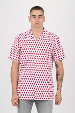 Košeľa - TOMMY HILFIGER BOLD GEO PRINT SHIRT S/S bielo-červená