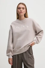 Mikina Calvin Klein Jeans dámska, béžová farba, s nášivkou, J20J224442