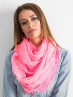 Scarf with shiny, fluo pink thread