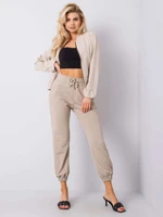 RUE PARIS Women's Beige Jogger Pants