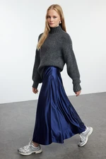 Trendyol Navy Blue A Line/Flare Cut Midi Skirt