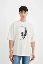 DEFACTO Loose Fit Crew Neck Printed Short Sleeve T-shirt