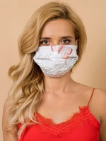 White and beige reusable protective mask