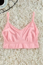 Trendyol Pink Seamless Strappy Knitted Bustier