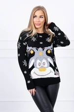 Christmas sweater with black reindeer