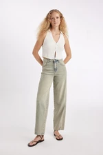 DEFACTO Baggy Fit High Waist Long Jean Washed Trousers