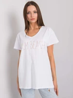 White T-shirt with V-neck