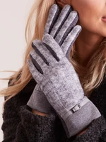 Knitted dark grey gloves