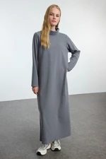 Trendyol Gray High Collar Knitted Dress