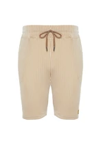 Trendyol Beige Striped Regular Cut Shorts