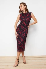 Trendyol Black Backless Bodycone/Fitting Midi Stretchy Knitted Pencil Dress