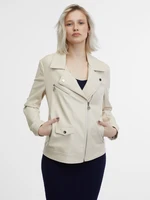 Beige women's faux leather jacket ORSAY