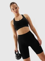 Women's Short Sports Seamless Leggings 4F - Black