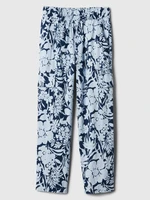 Blue Girls' Patterned Linen Cargo Pants GAP