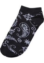 Bandana Pattern No Show Socks 5-Pack black