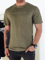 Men's T-shirt with print, green Dstreet
