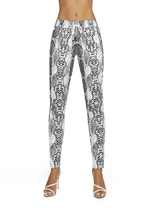 Bas Bleu Women's trousers NAYA in snake print with a tie at the waist