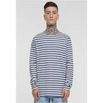 Men's T-shirt Regular Stripe LS - white/blue