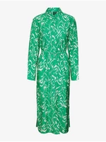 Zelené dámské vzorované košilové midišaty Vero Moda Cia - Dámské