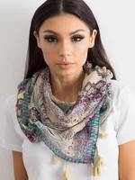 Light yellow scarf with ethnic pattern