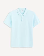 Tyrkysové pánske basic polo tričko Celio Feflame