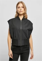 Women's Recycled Short Bomber Vest Black