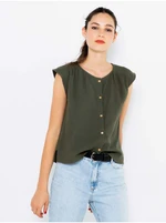 Khaki top with buttons CAMAIEU - Women