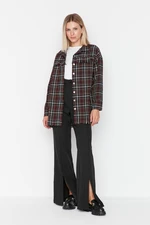 Trendyol Black Checkered Tweed Shirt with Two Pockets