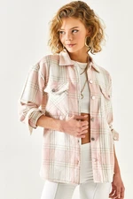 Olalook Women's Dried Rose Rosehip Shirt with Double Pockets and Snap Fastener