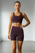 Trendyol Dark Plum Recovery Knitted Sports Shorts/Short Leggings