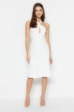 Trendyol Ecru Woven Collar Detailed Midi Woven Dress