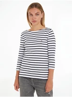 Tommy Hilfiger Blue and White Ladies Long Sleeve T-Shirt Tommy Hilfige - Women