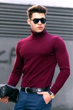 Madmext Burgundy Turtleneck Sweater 4656