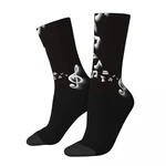 Flutering Music Notes Unisex Winter Socks Outdoor Happy Socks street style Crazy Sock