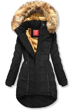 Winterjacke mit abnehmbarer Kapuze schwarz