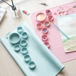 Silicone Painting Graffiti Pad 60x40cm Painting Art Clay DIY Creations and Play Washable Mat with Cleaning Cup and Pen Holder