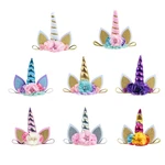 Yundfly New 10pcs/lot Unicorn Horn Headband Kids Birthday Gifts Unicorn Baby Girls Hairbands Party Supplies Photography Props