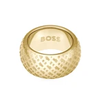 Hugo Boss Výrazný pozlátený prsteň pre ženy 1580589 58 mm