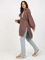 Oversized brown long hoodie