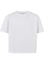 Girls' Organic Oversized Pleated T-Shirt White