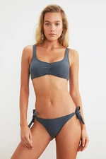 Trendyol Gray Textured Bikini Bottom