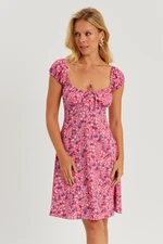 Cool & Sexy Women's Pink Floral Mini Dress GO165