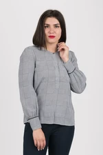 Tommy Hilfiger Blúzka - TH ESSENTIAL P-OVER BLOUSE LS čierno-biela