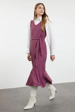 Trendyol Plum Striped Woven Gilet Dress