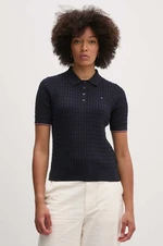 Bavlnené polo tričko Tommy Hilfiger tmavomodrá farba, WW0WW41878