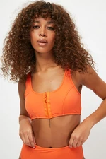 Trendyol Orange Zipper Szczegółowy top od bikini